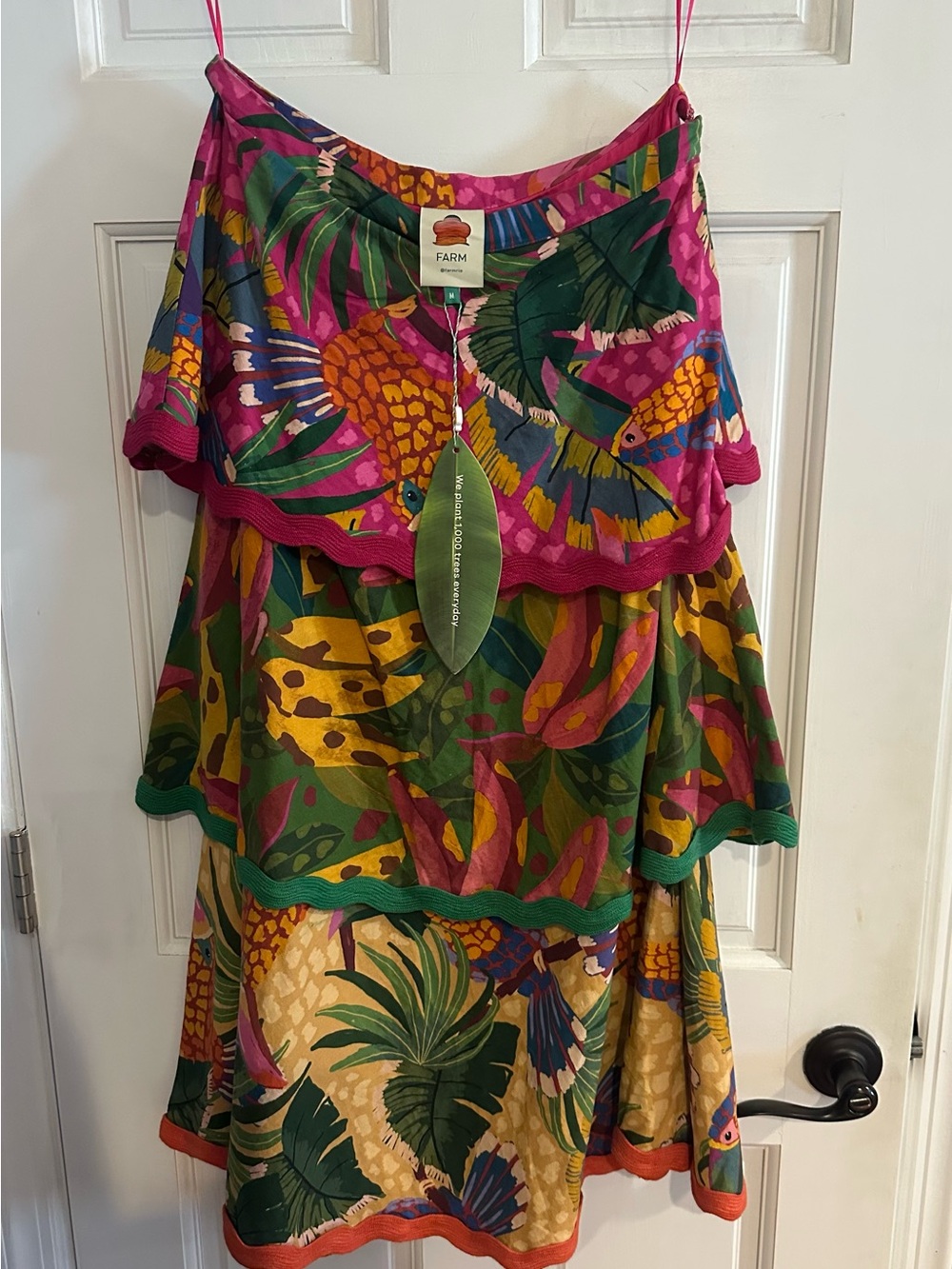 NWT FARM Rio Tropical Print Long Skirt; size M
